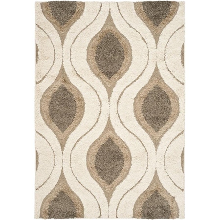 Safavieh 2 ft.-3 in. x 13 ft. Rectangle Shag Power Loomed RugCream & Smoke SG461-1179-213